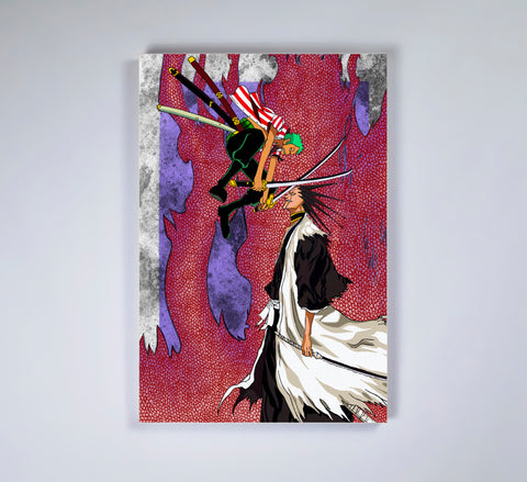 "Zoro VS Kenpachi" Stretched Canvas Frame is