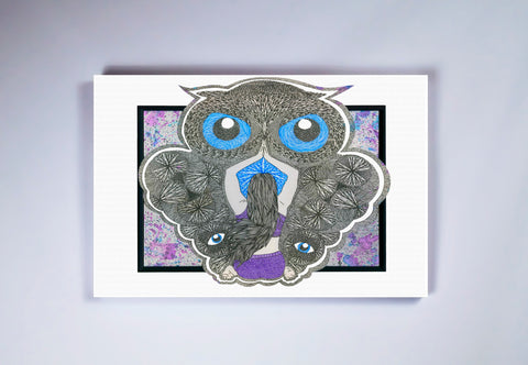 "Cosmic Owl" Stretched Canvas Frame