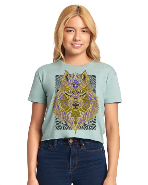 "She Wolf" Short Sleeve Crop